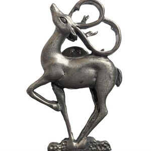 Vintage Pewter‎ Reindeer Brooch